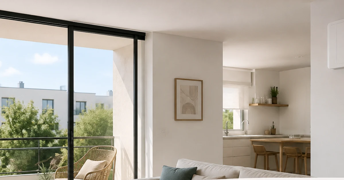 Intérieur rénové en Île-de-France équipé d’un système de ventilation discret